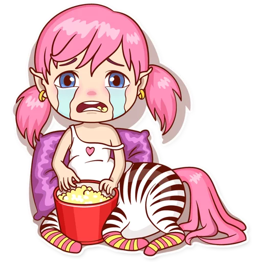 😭 Стикер «Zebra Girl» для Telegram