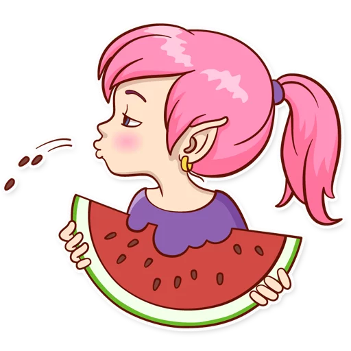 🍉 Стикер «Zebra Girl» для Telegram