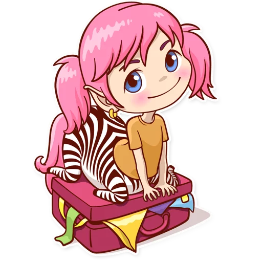 ✈ Стикер «Zebra Girl» для Telegram