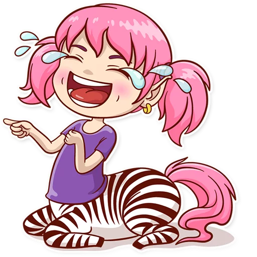 Стикерпак Zebra Girl для Telegram