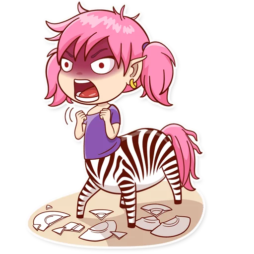 😡 Стикер «Zebra Girl» для Telegram