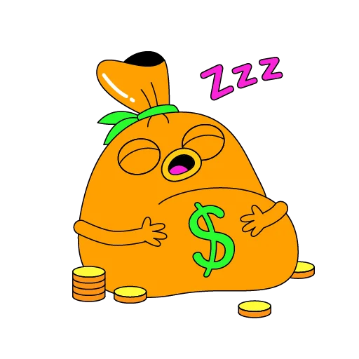 😴 Стикер «bank – Zelf talks money» для Telegram