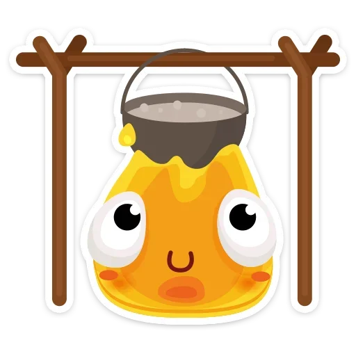 🥘 Стикер «К нам на огонёк пришёл Жарик&; Не стикеры, а огонь&;» для Telegram