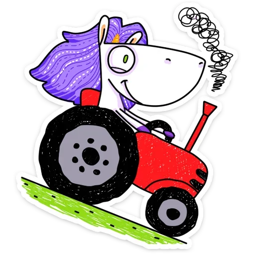 🚜 Стикер «Единорог Жорка» для Telegram