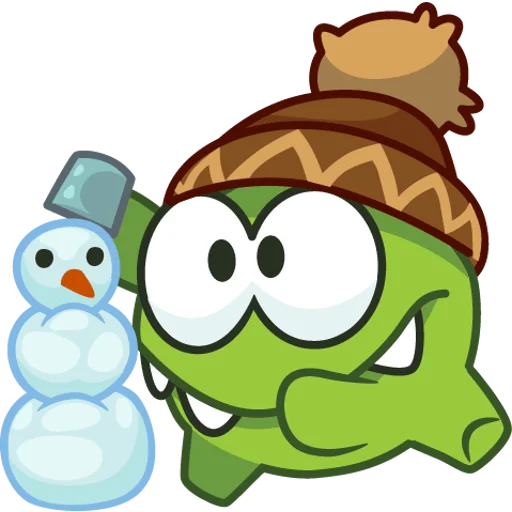 😊 Стикер «Зима с Ам-нямом» для Telegram