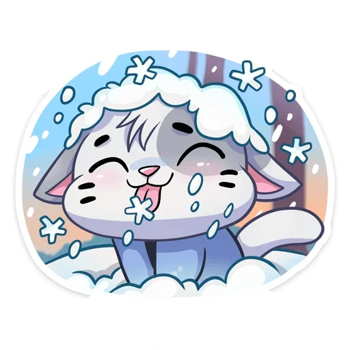 ❄️ Стикер «Зимние Бисквит и Ванилька без надписей» для Telegram