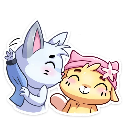 ☺️ Стикер «Зимние Бисквит и Ванилька без надписей» для Telegram