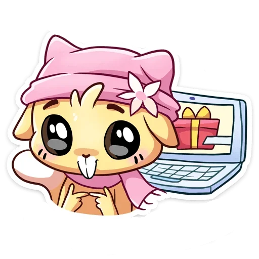 ☺️ Стикер «Зимние Бисквит и Ванилька без надписей» для Telegram
