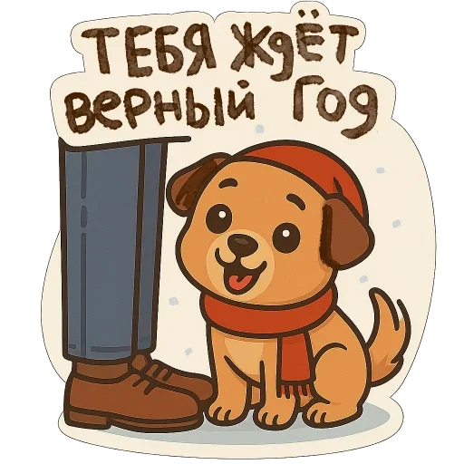 🐶 Стикер «зимние истории» для Telegram
