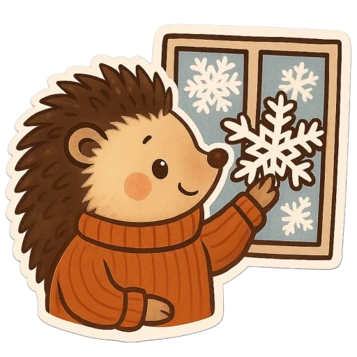 🦔 Стикер «зимние истории» для Telegram