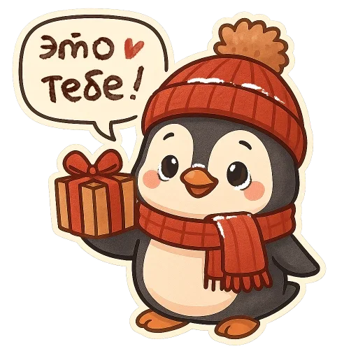 🐧 Стикер «зимние истории» для Telegram
