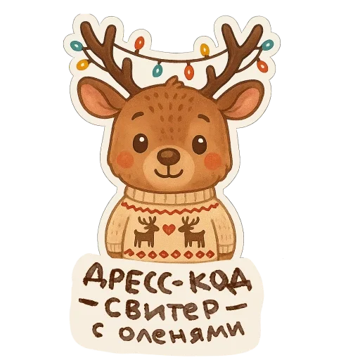 🦌 Стикер «зимние истории» для Telegram