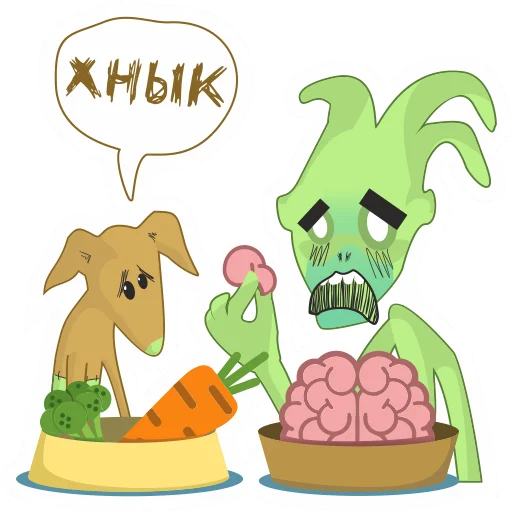 😩 Стикер «Зомбовеганпокалипсис» для Telegram