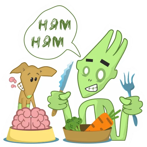😬 Стикер «Зомбовеганпокалипсис» для Telegram