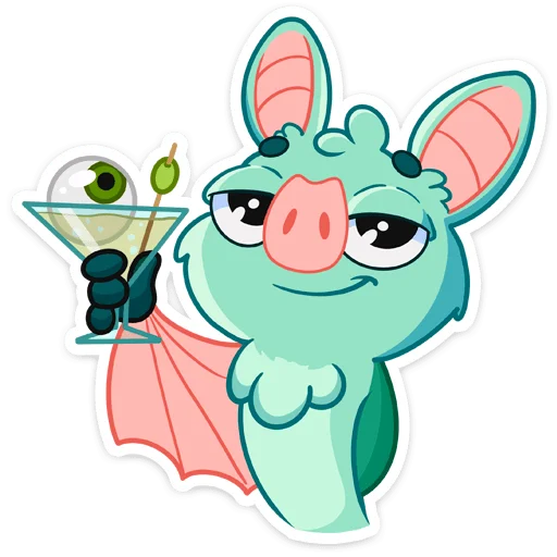 🍸 Стикер «Летучая мышь Зуми» для Telegram